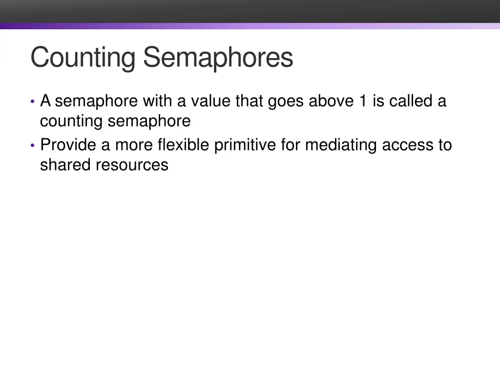 counting semaphores