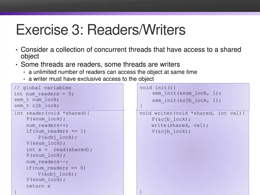 exercise 3 readers writers