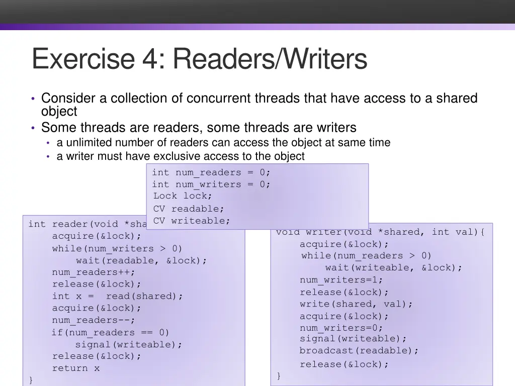 exercise 4 readers writers