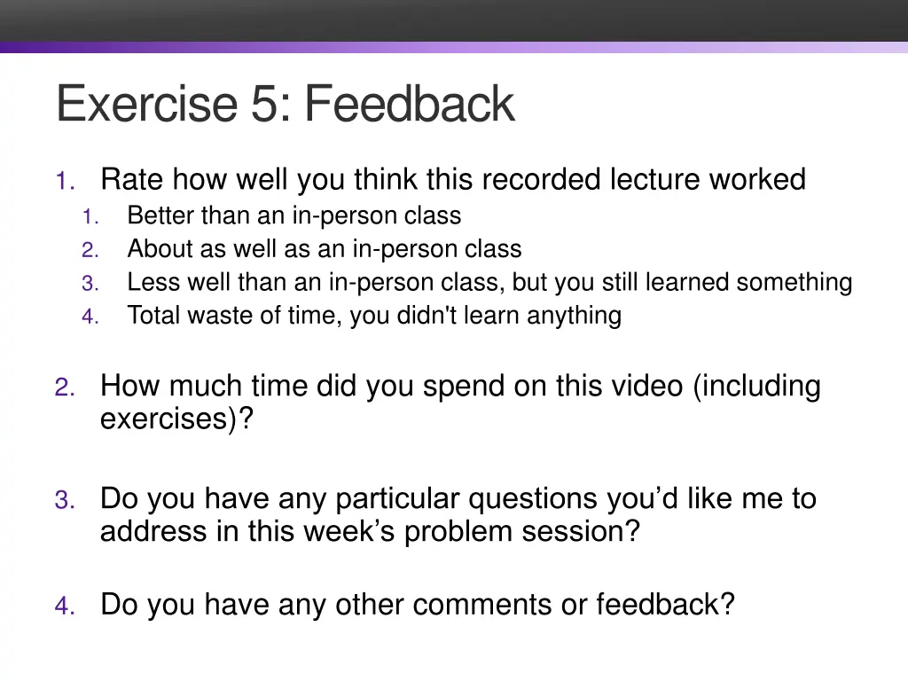 exercise 5 feedback