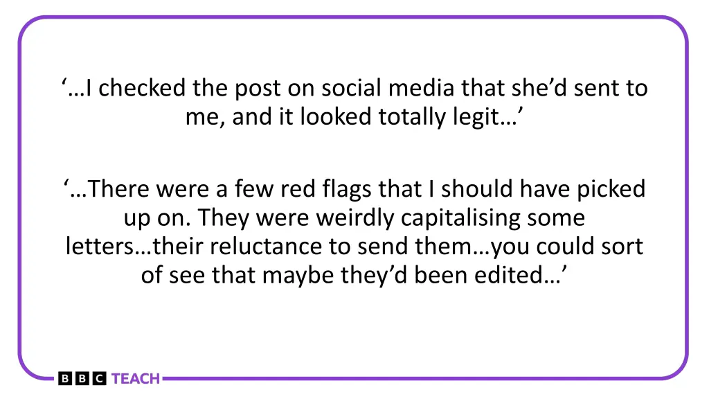 i checked the post on social media that