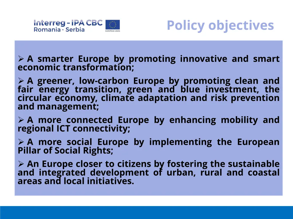 policy objectives 1