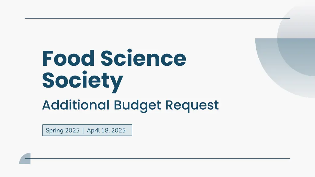 food science society additional budget request
