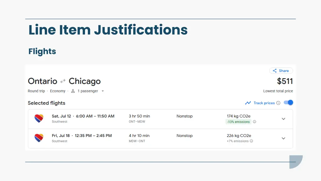 line item justifications 1