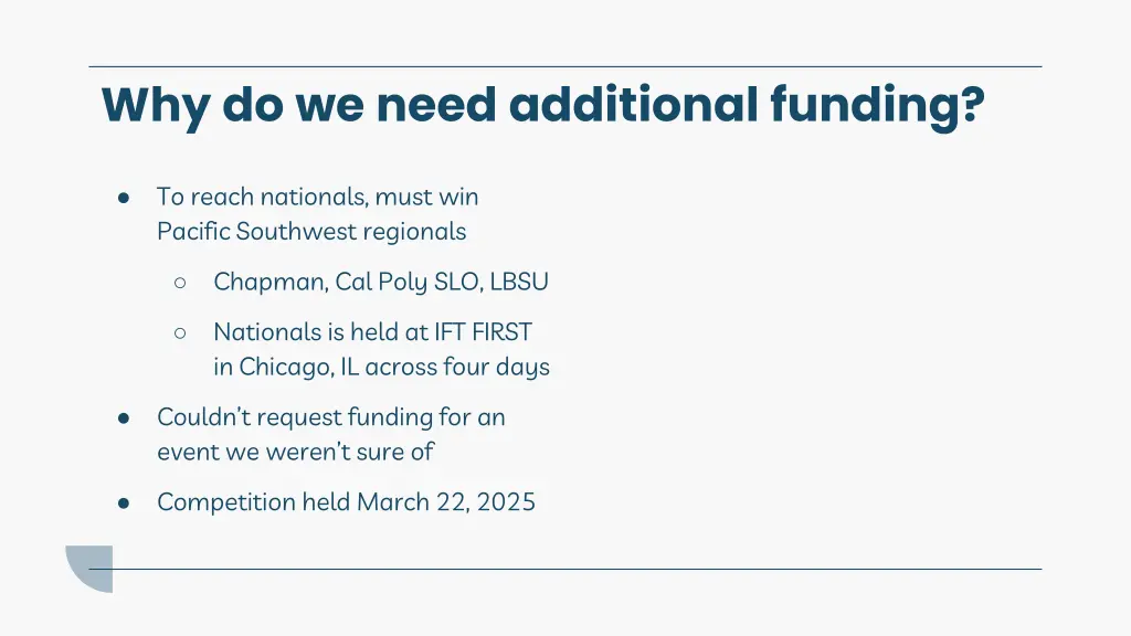 why do we need additional funding