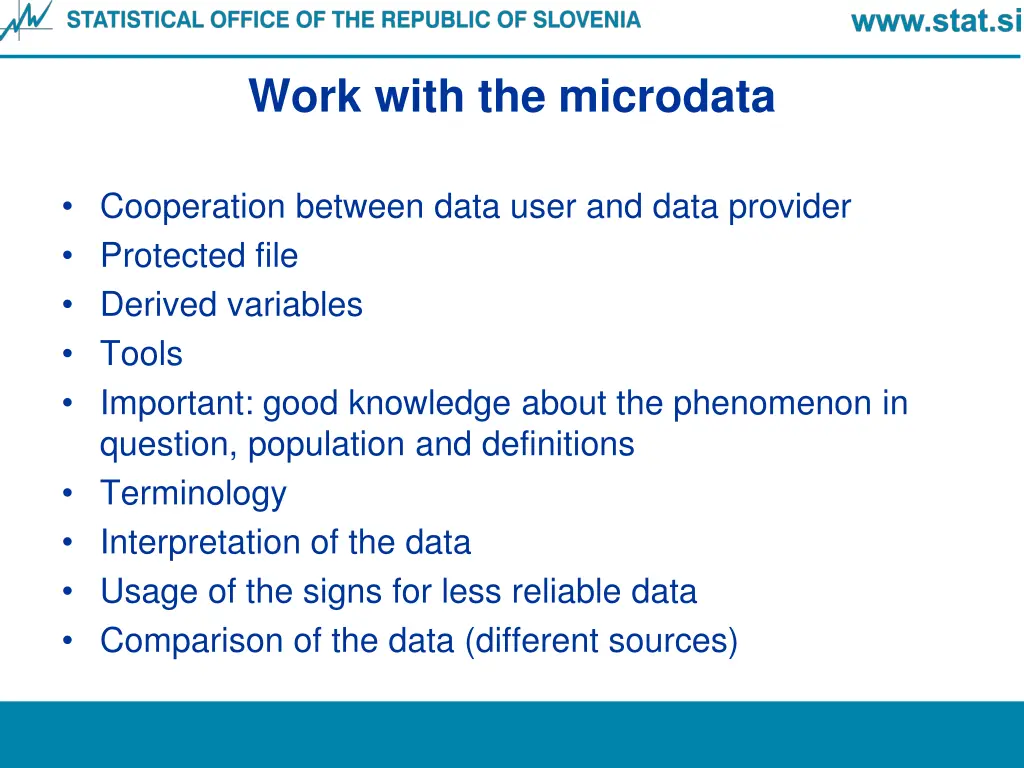work with the microdata
