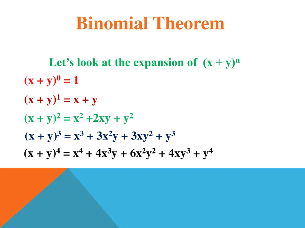 binomial theorem