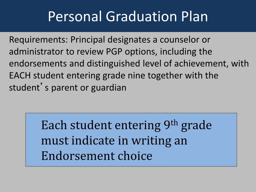 personal graduation plan
