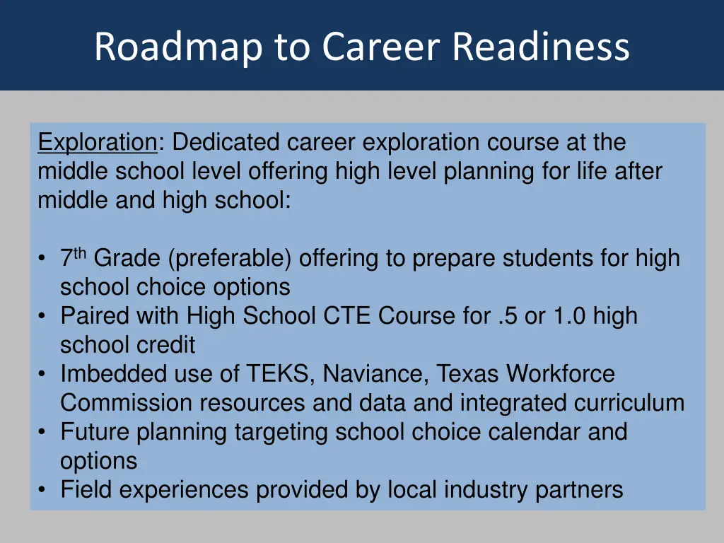 roadmap to career readiness