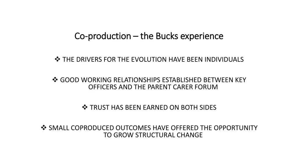 co co production production the bucks experience 1