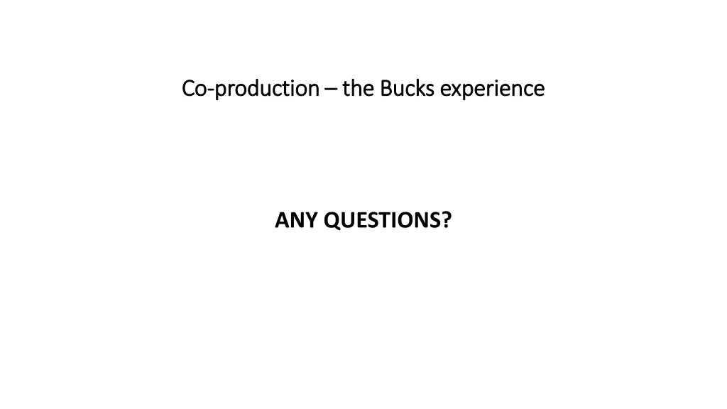 co co production production the bucks experience 5