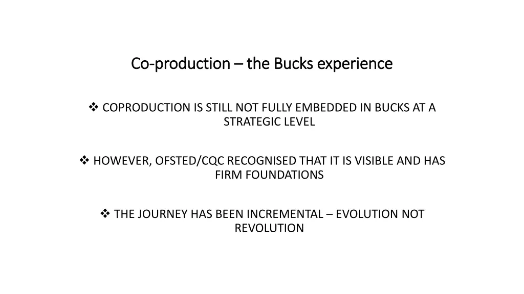 co co production production the bucks experience