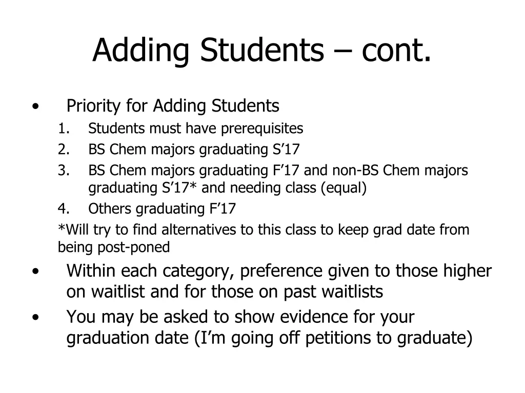 adding students cont