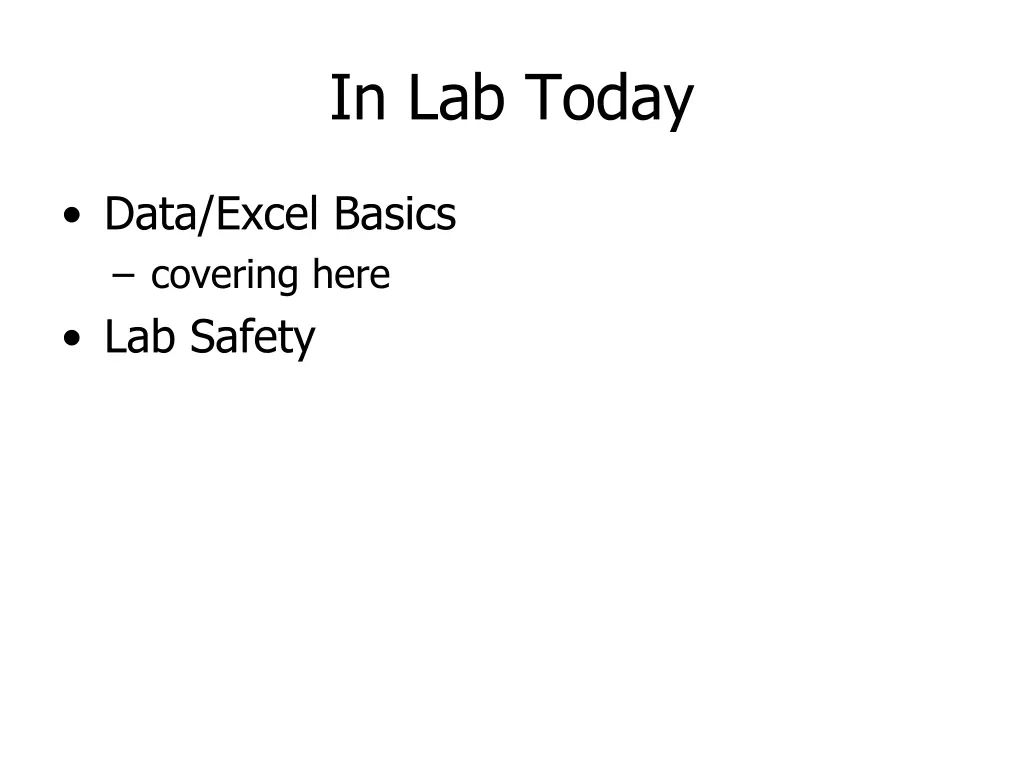 in lab today