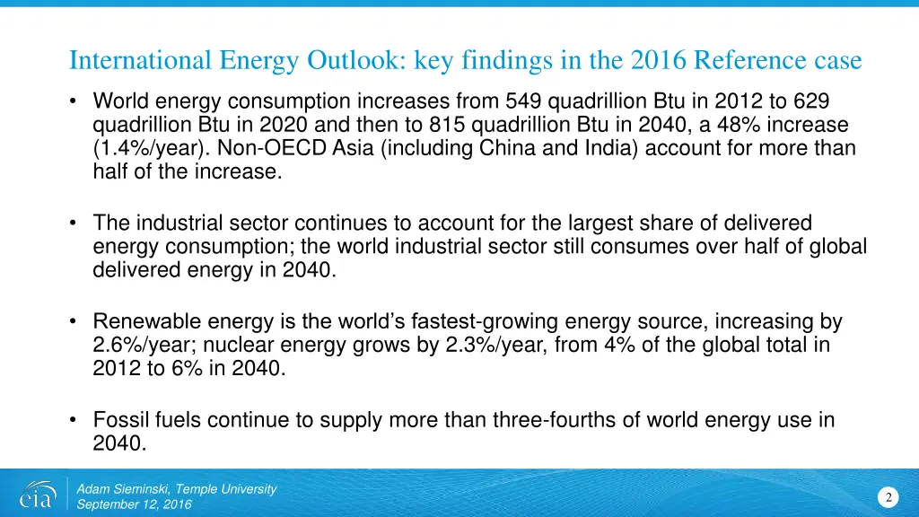 international energy outlook key findings
