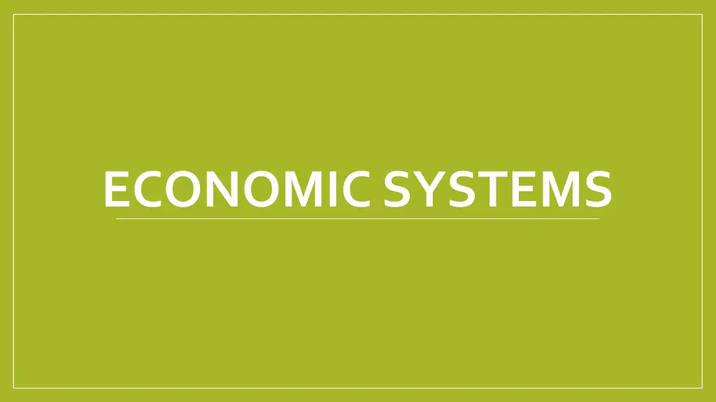 economic systems
