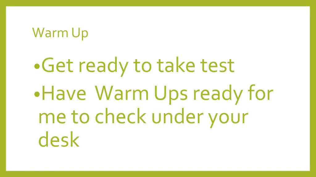 warm up 2