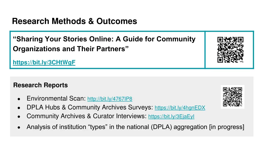 research methods outcomes