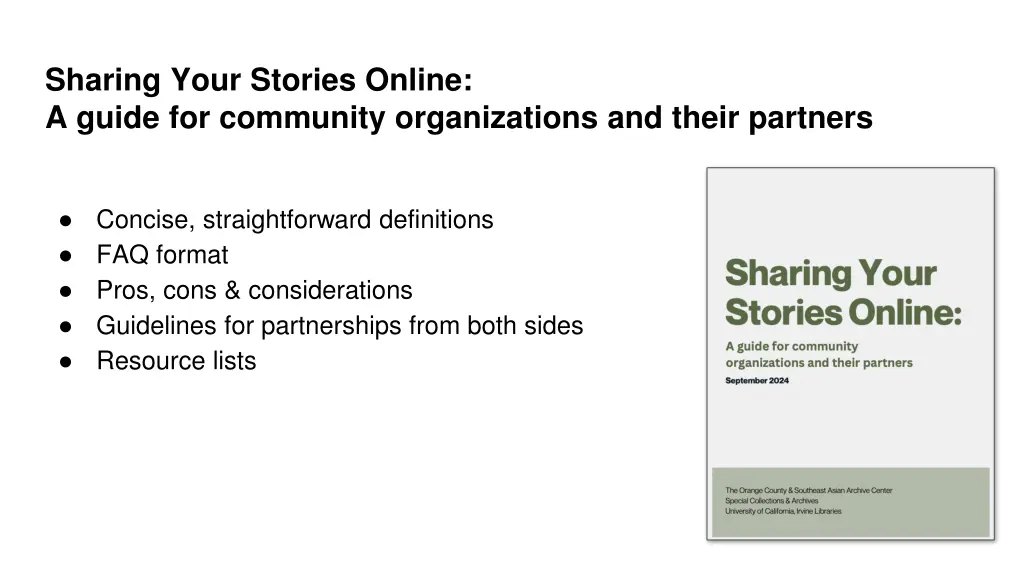 sharing your stories online a guide for community