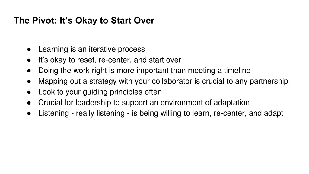 the pivot it s okay to start over