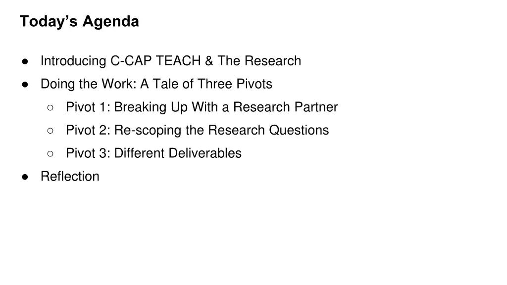 today s agenda