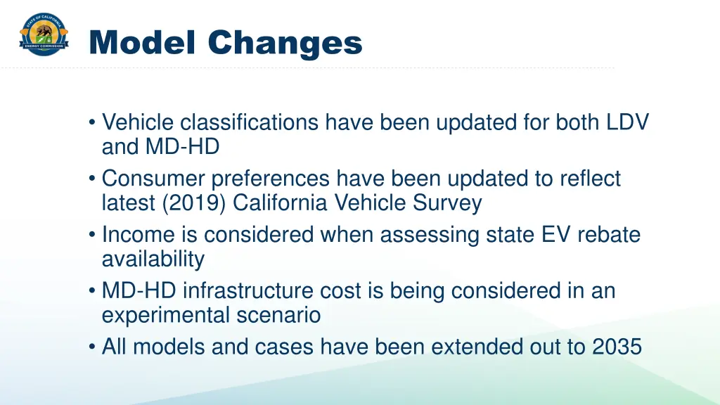 model changes