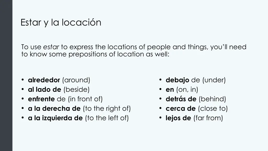 estar y la locaci n