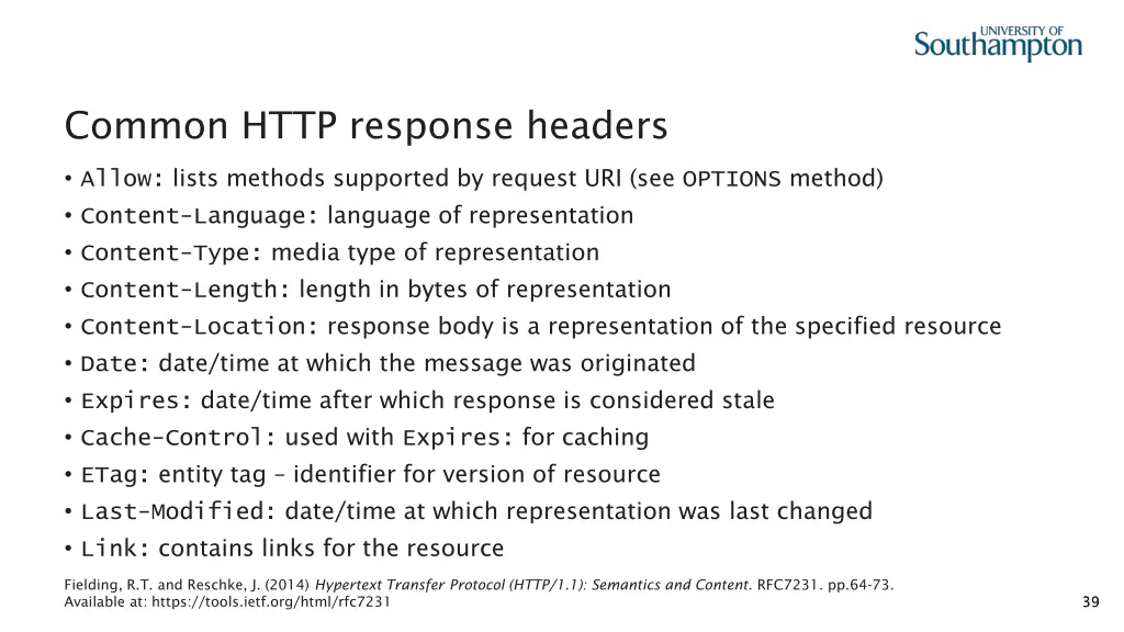 common http response headers