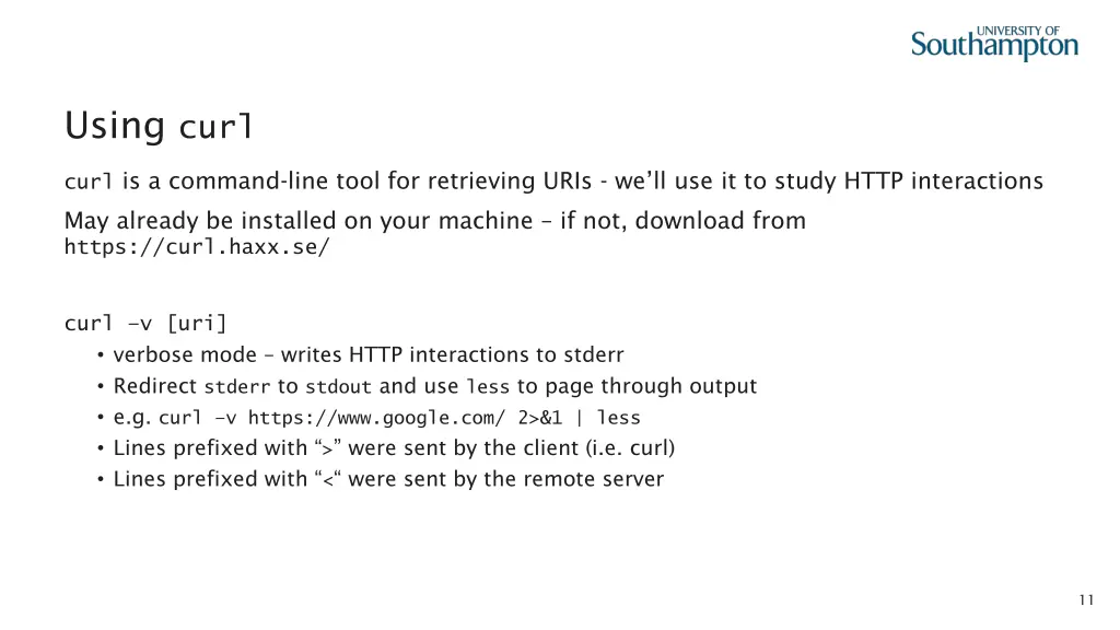 using curl