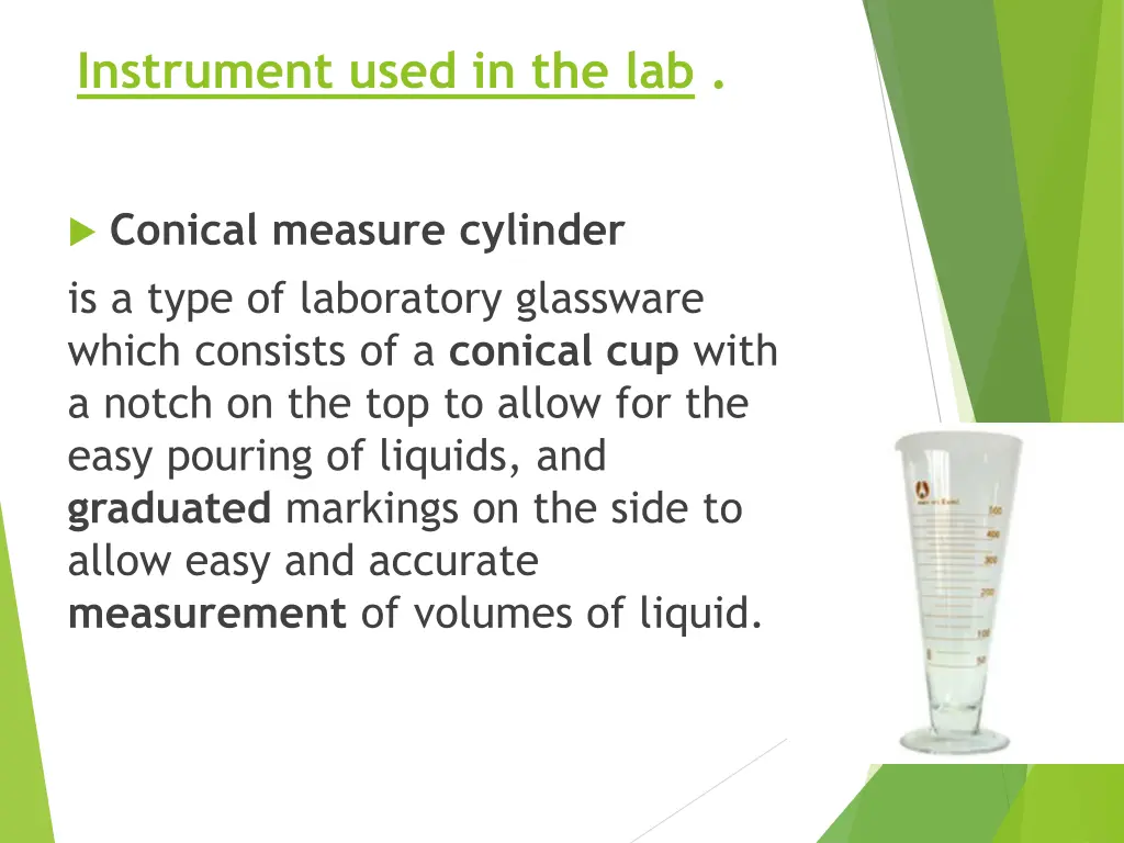 instrument used in the lab 3