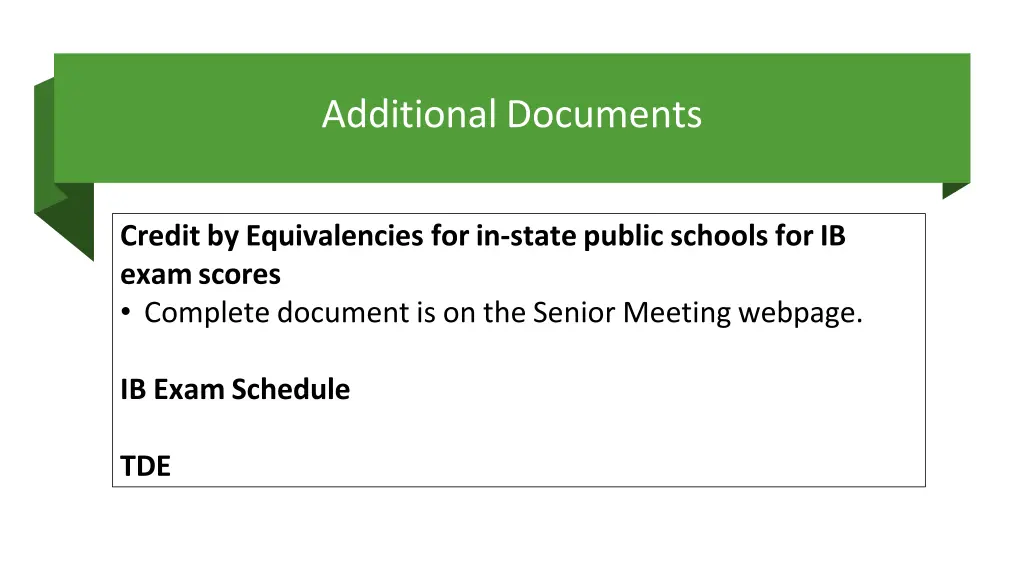 additional documents