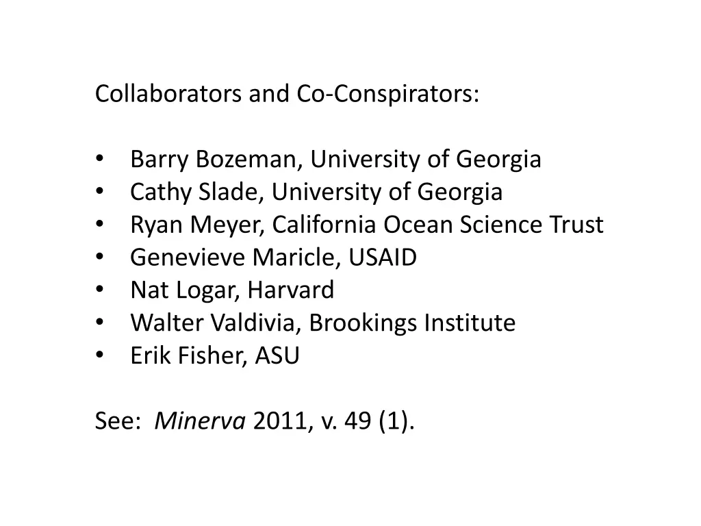 collaborators and co conspirators