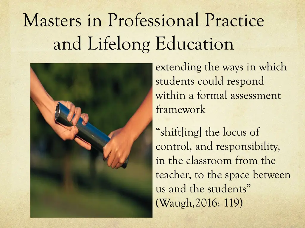 masters in professional practice and lifelong