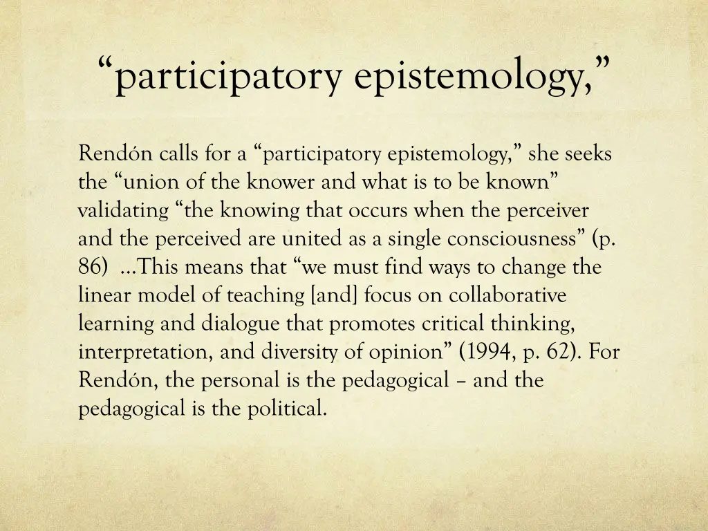 participatory epistemology