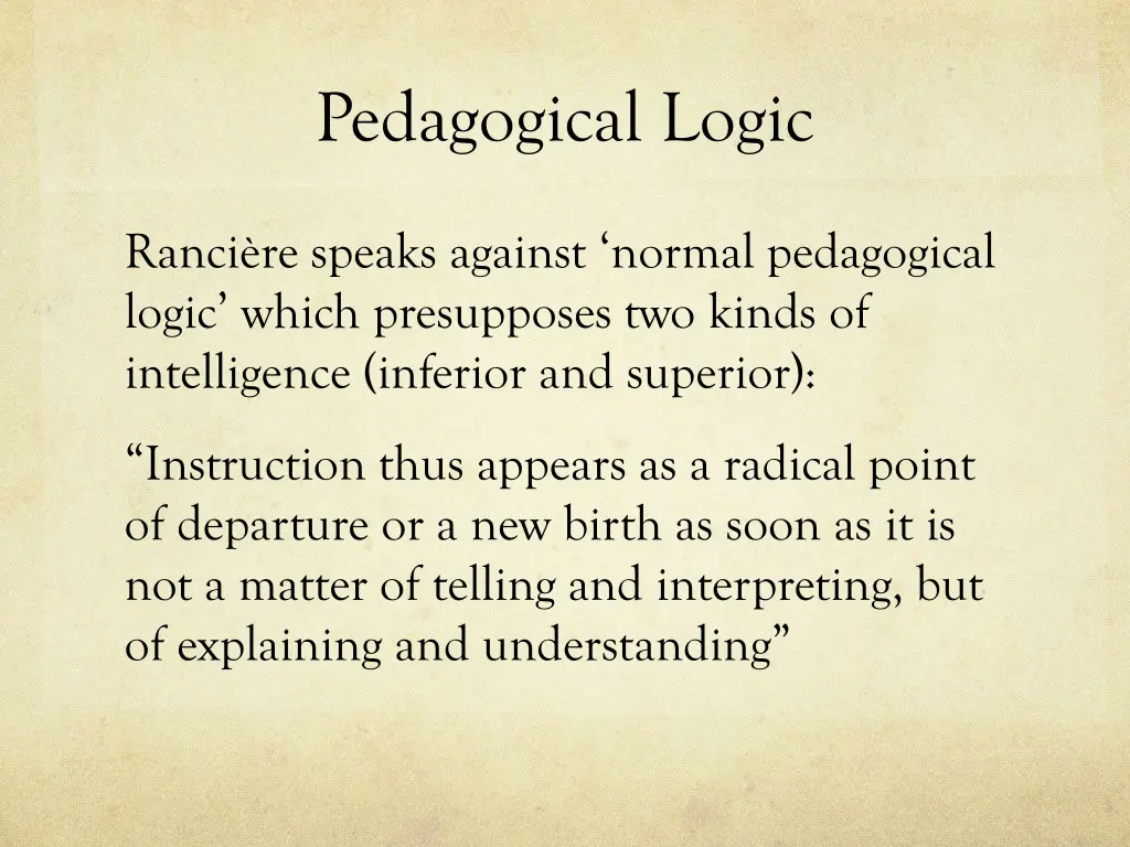 pedagogical logic