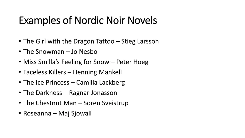 examples of nordic noir novels examples of nordic