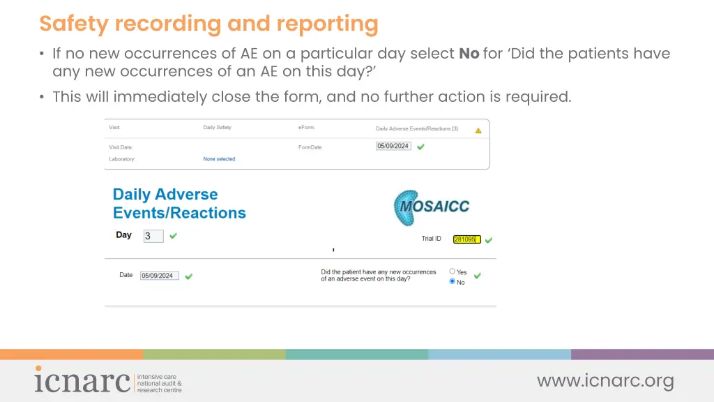 safety recording and reporting