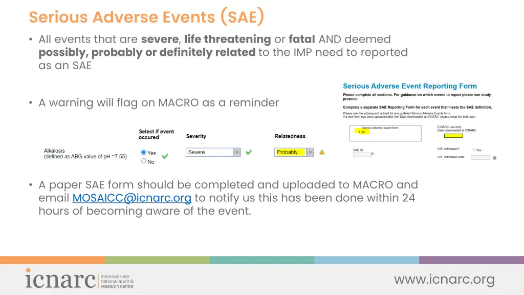 serious adverse events sae all events that