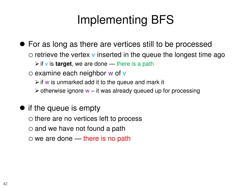implementing bfs 1