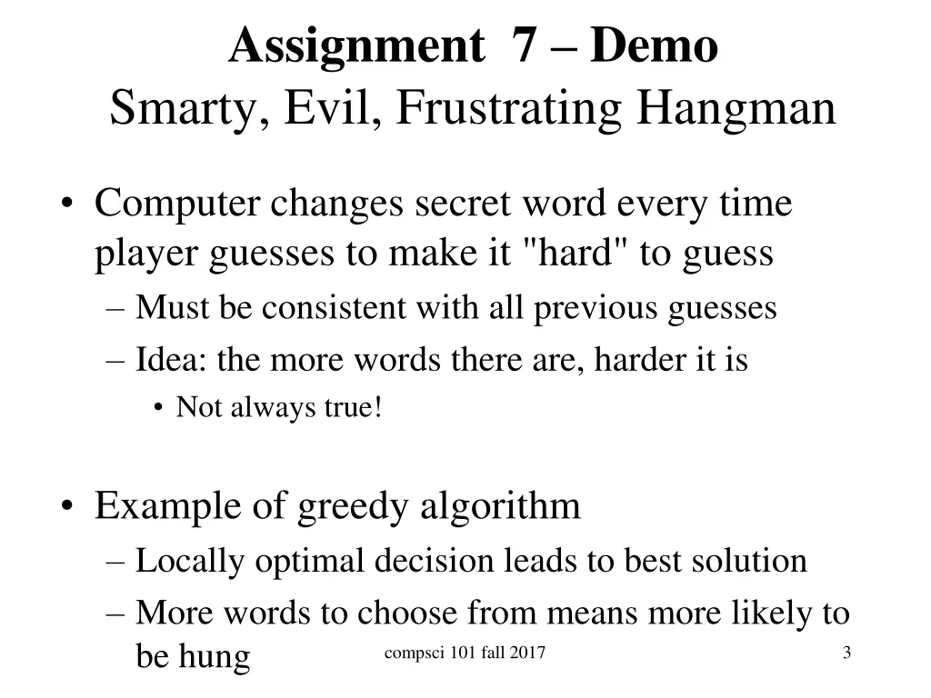assignment 7 demo smarty evil frustrating hangman