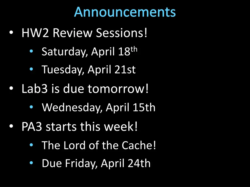 announcements