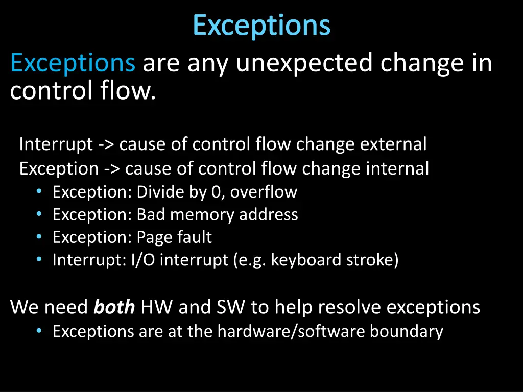 exceptions