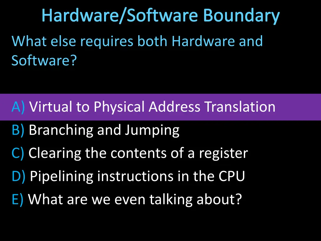hardware software boundary what else requires 1