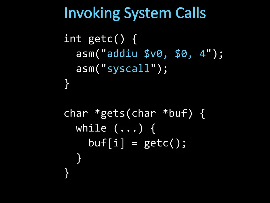 invoking system calls