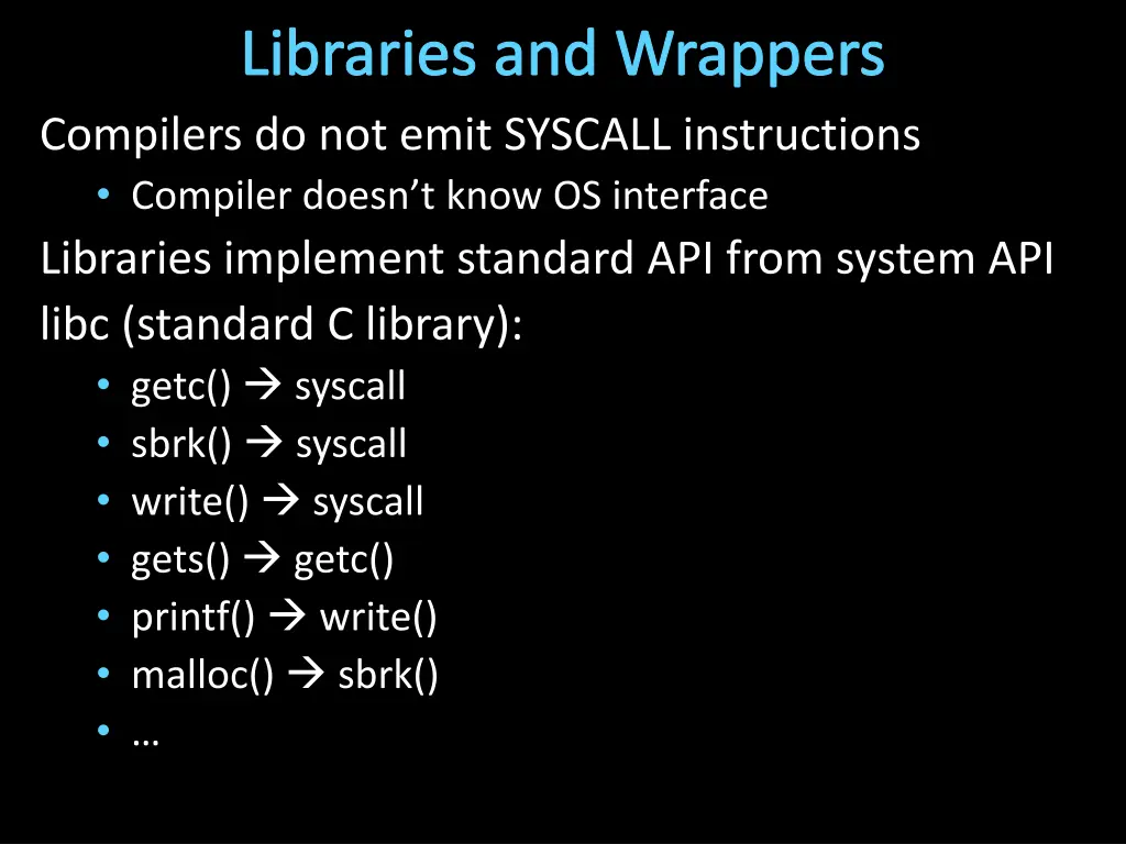libraries and wrappers compilers do not emit
