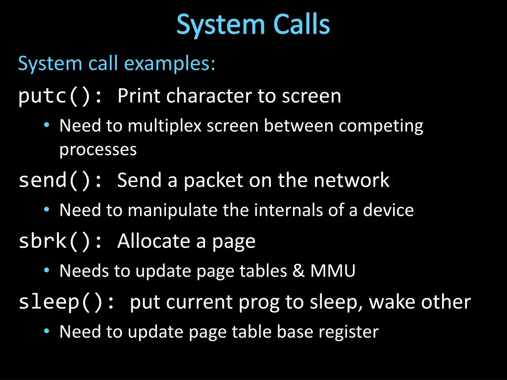 system calls 1