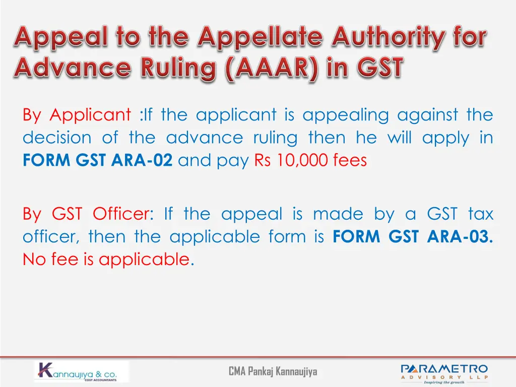 by applicant if the applicant is appealing