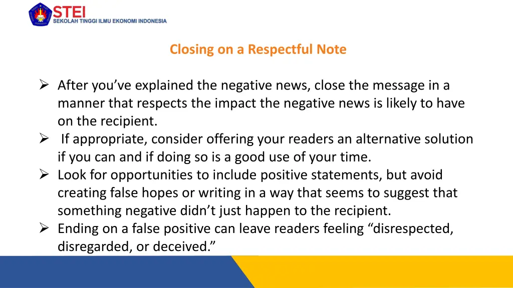 closing on a respectful note
