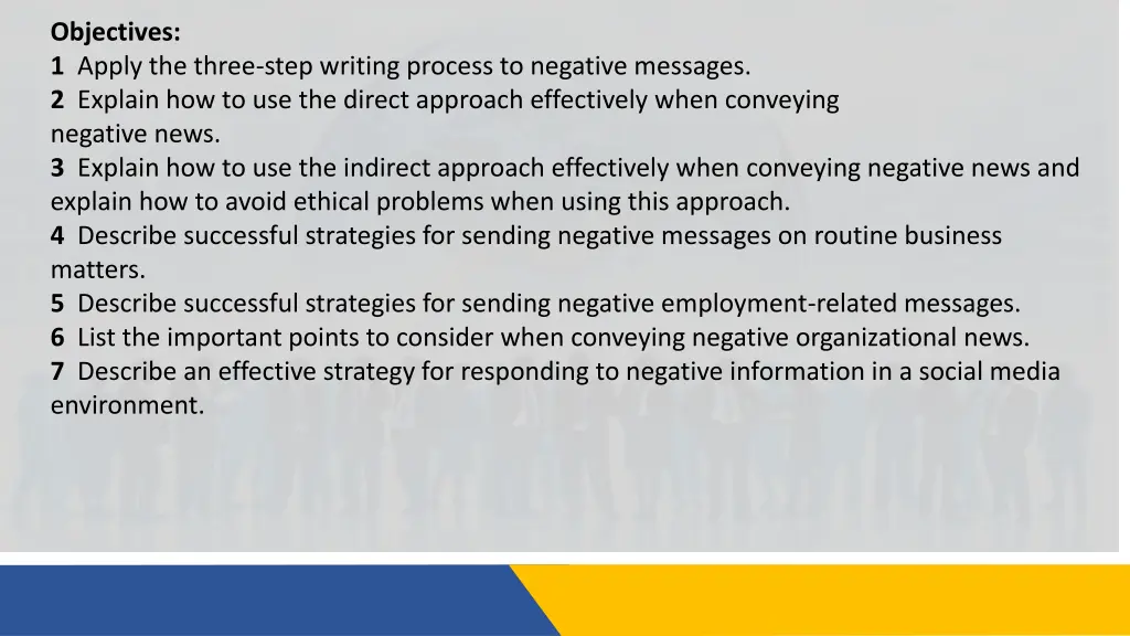 objectives 1 apply the three step writing process