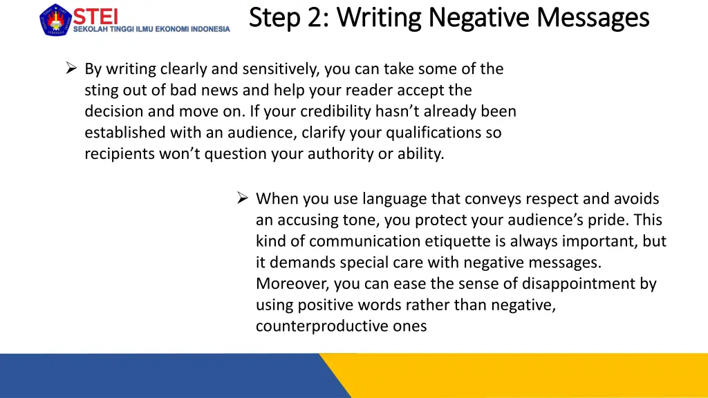 step 2 writing negative messages step 2 writing